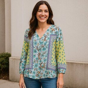 Roz & Ali Bohemian Sheer Top Size 2X